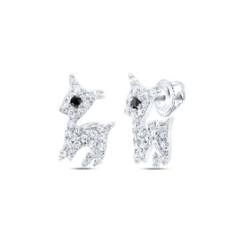 10K White Gold Elegant Earrings with Diamond with Natural Sparkle - Splendid Jewellery