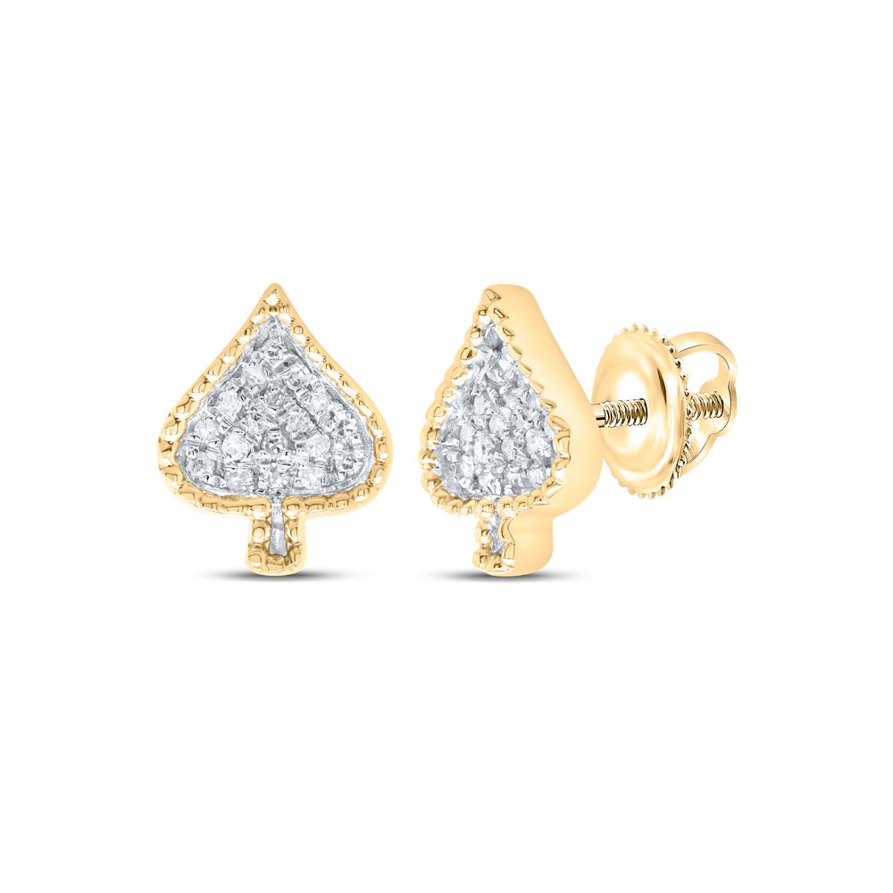 10K Yellow Gold Gift - Ready Diamond Earrings with Natural Sparkle - Splendid Jewellery