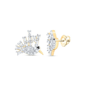Diamond Earrings in 10K Yellow Gold with Fine Detail - Splendid Jewellery