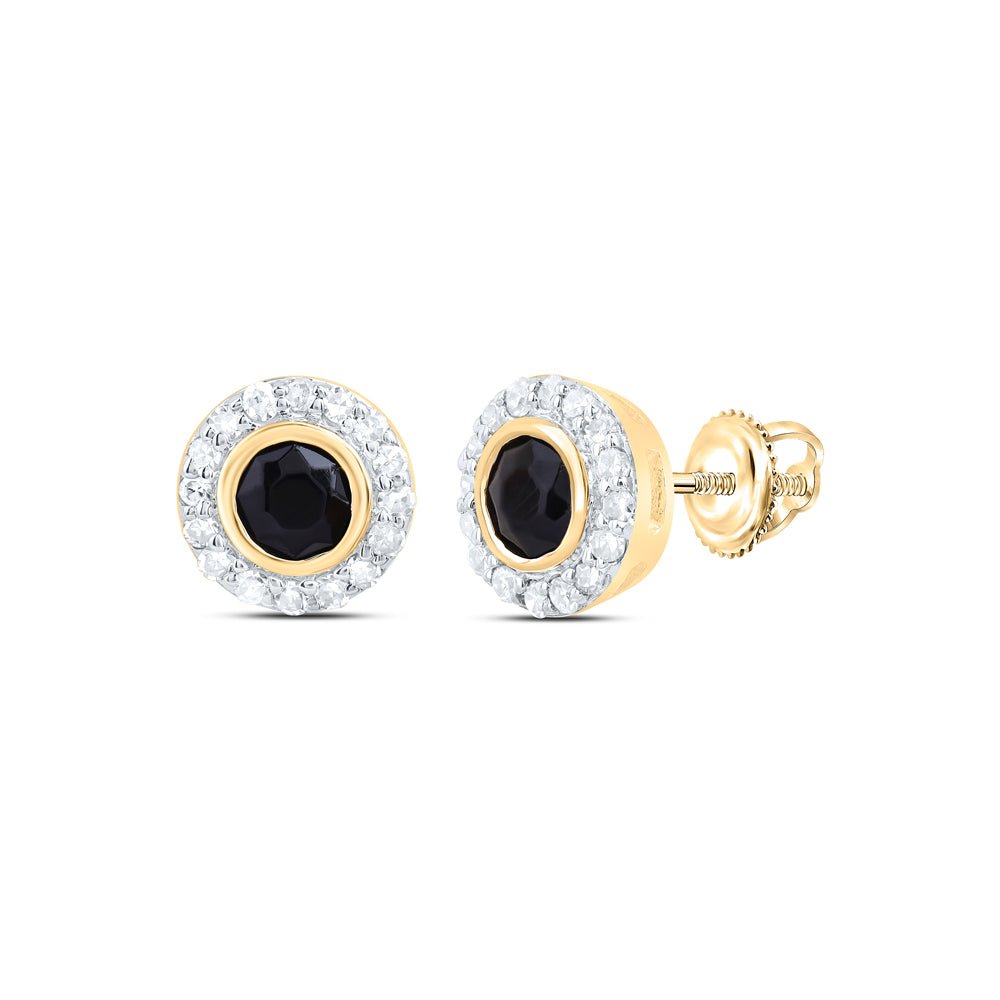 10K Yellow Gold Diamond Earrings 1/10 Cttw - Splendid Jewellery