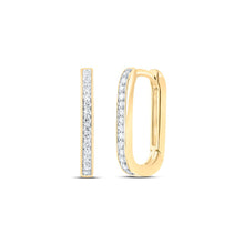 Load image into Gallery viewer, 10K Yellow Gold Elegant Hoop Earrings with Diamond with Elegant Styling - Splendid Jewellery