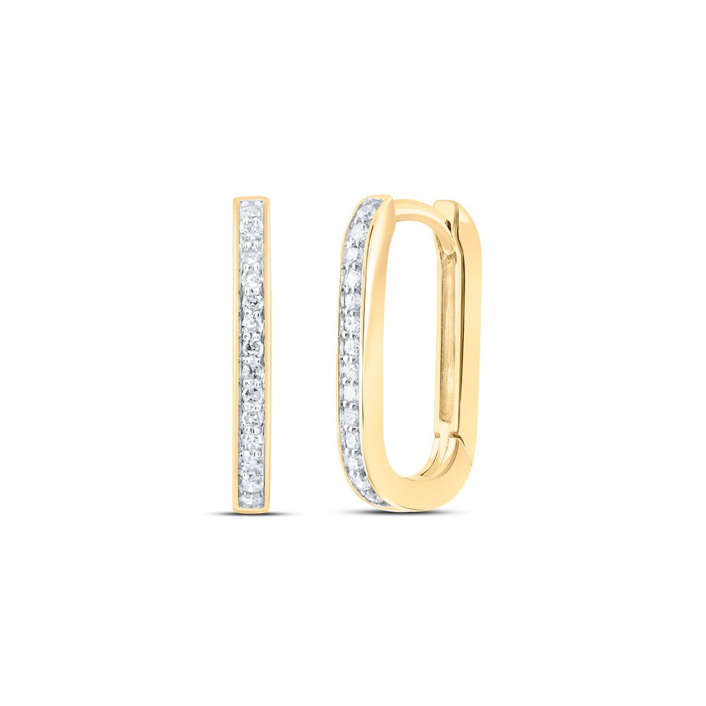 14K Yellow Gold Diamond Hoop Earrings 1/6 Cttw - Splendid Jewellery