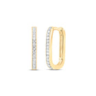 14K Yellow Gold Diamond Hoop Earrings 1/6 Cttw - Splendid Jewellery