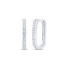 Diamond Hoop Earrings in 14K White Gold with Fine Detail - Splendid Jewellery