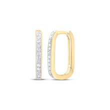 Load image into Gallery viewer, Diamond Hoop Earrings in 10K Yellow Gold with Elegant Styling - Splendid Jewellery