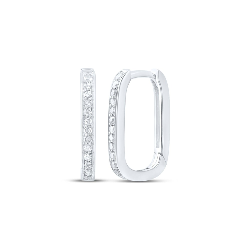 10K White Gold Luxury Diamond Hoop Earrings with Natural Sparkle - Splendid Jewellery