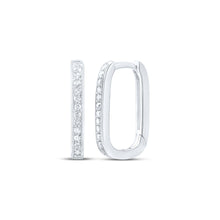 Load image into Gallery viewer, 10K White Gold Luxury Diamond Hoop Earrings with Natural Sparkle - Splendid Jewellery