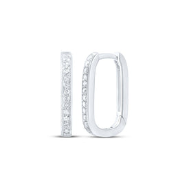 10K White Gold Luxury Diamond Hoop Earrings with Natural Sparkle - Splendid Jewellery