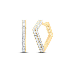 10K Yellow Gold Luxury Diamond Hoop Earrings with Elegant Styling - Splendid Jewellery