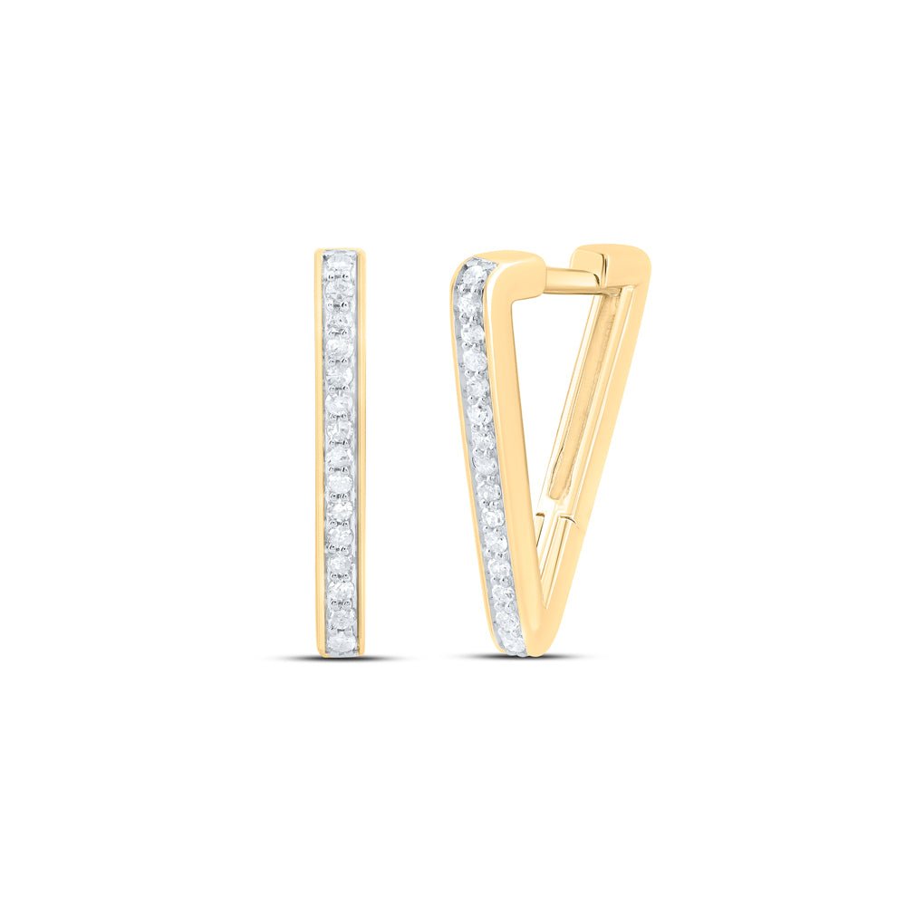 10K Yellow Gold Diamond Earrings for Everyday Wear with Elegant Styling - Splendid Jewellery