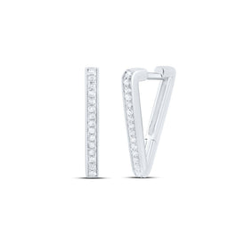 14K White Gold Diamond Hoop Earrings with Elegant Styling - Splendid Jewellery