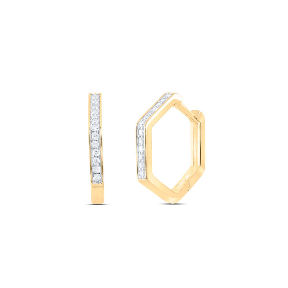 14K Yellow Gold Modern Diamond Earrings for Everyday Wear - Splendid Jewellery