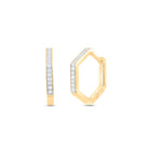 14K Yellow Gold Modern Diamond Earrings for Everyday Wear - Splendid Jewellery