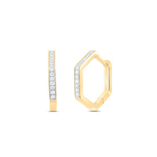 Load image into Gallery viewer, 14K Yellow Gold Modern Diamond Earrings for Everyday Wear - Splendid Jewellery