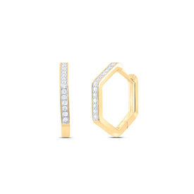 14K Yellow Gold Modern Diamond Earrings for Everyday Wear - Splendid Jewellery