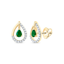 Load image into Gallery viewer, 14K Yellow Gold Emerald Earrings Gift Edition - Splendid Jewellery
