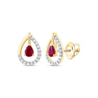 Ruby Earrings in 14K Yellow Gold Gift Edition - Splendid Jewellery