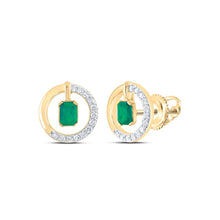 Load image into Gallery viewer, 14K Yellow Gold Emerald Earrings for Everyday Wear - Splendid Jewellery