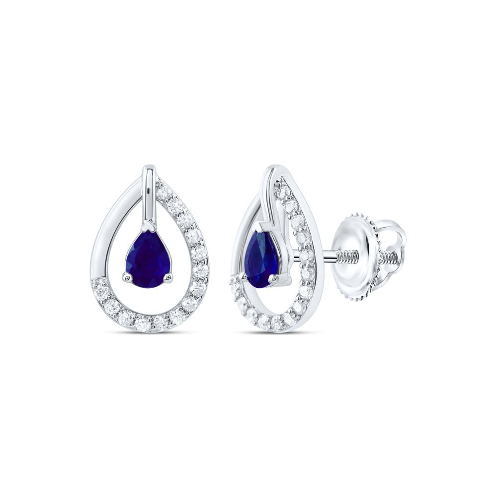 Blue Sapphire Earrings 1/8 Cttw Gift Edition - Splendid Jewellery