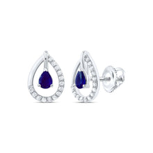 Load image into Gallery viewer, Blue Sapphire Earrings 1/8 Cttw Gift Edition - Splendid Jewellery