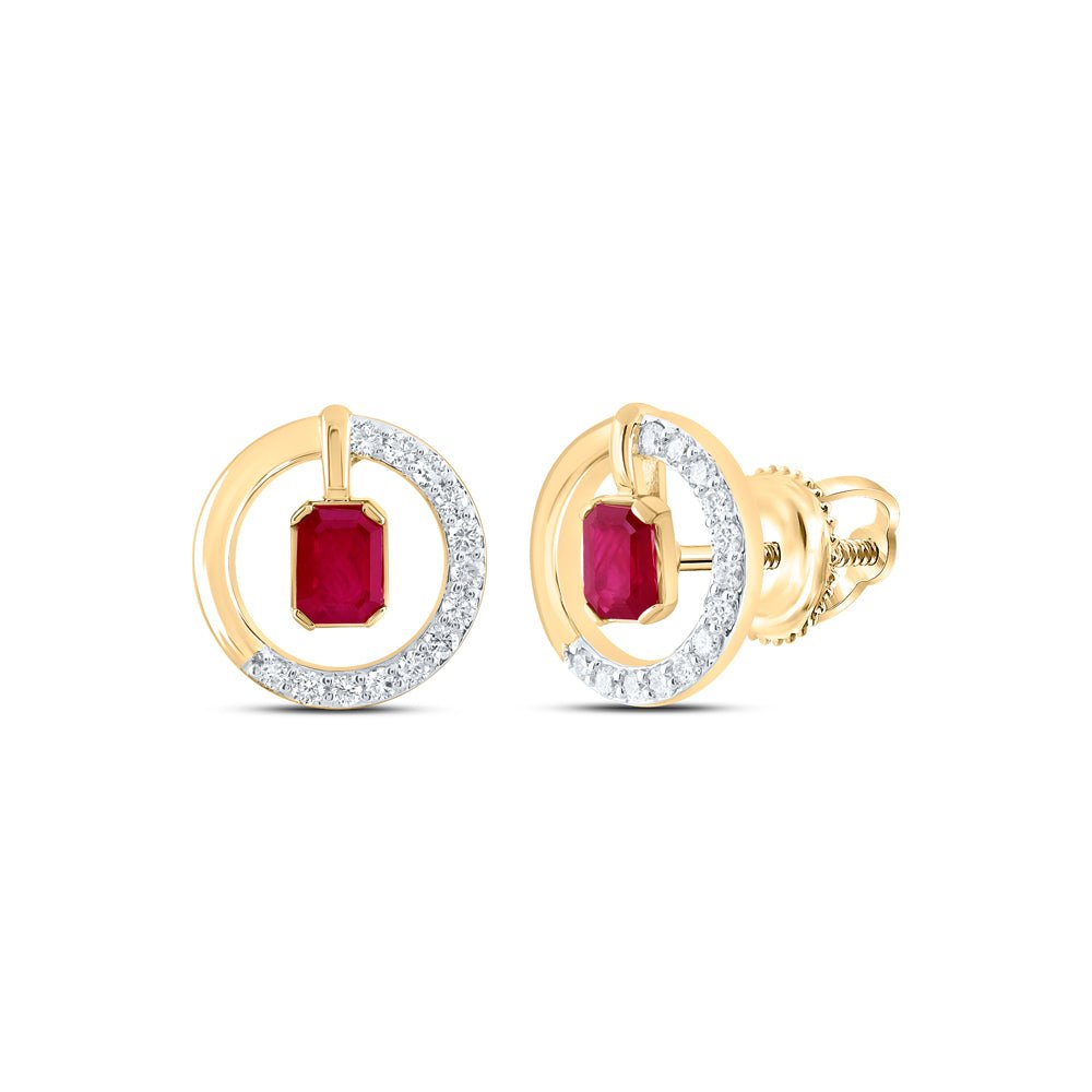 14K Yellow Gold Gift - Ready Ruby Earrings Gift Edition - Splendid Jewellery