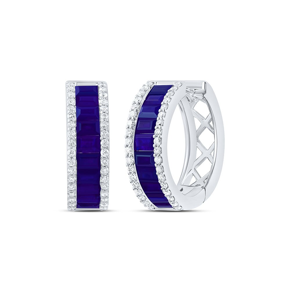 Blue Sapphire Fine Jewellery Hoop Earrings - Splendid Jewellery
