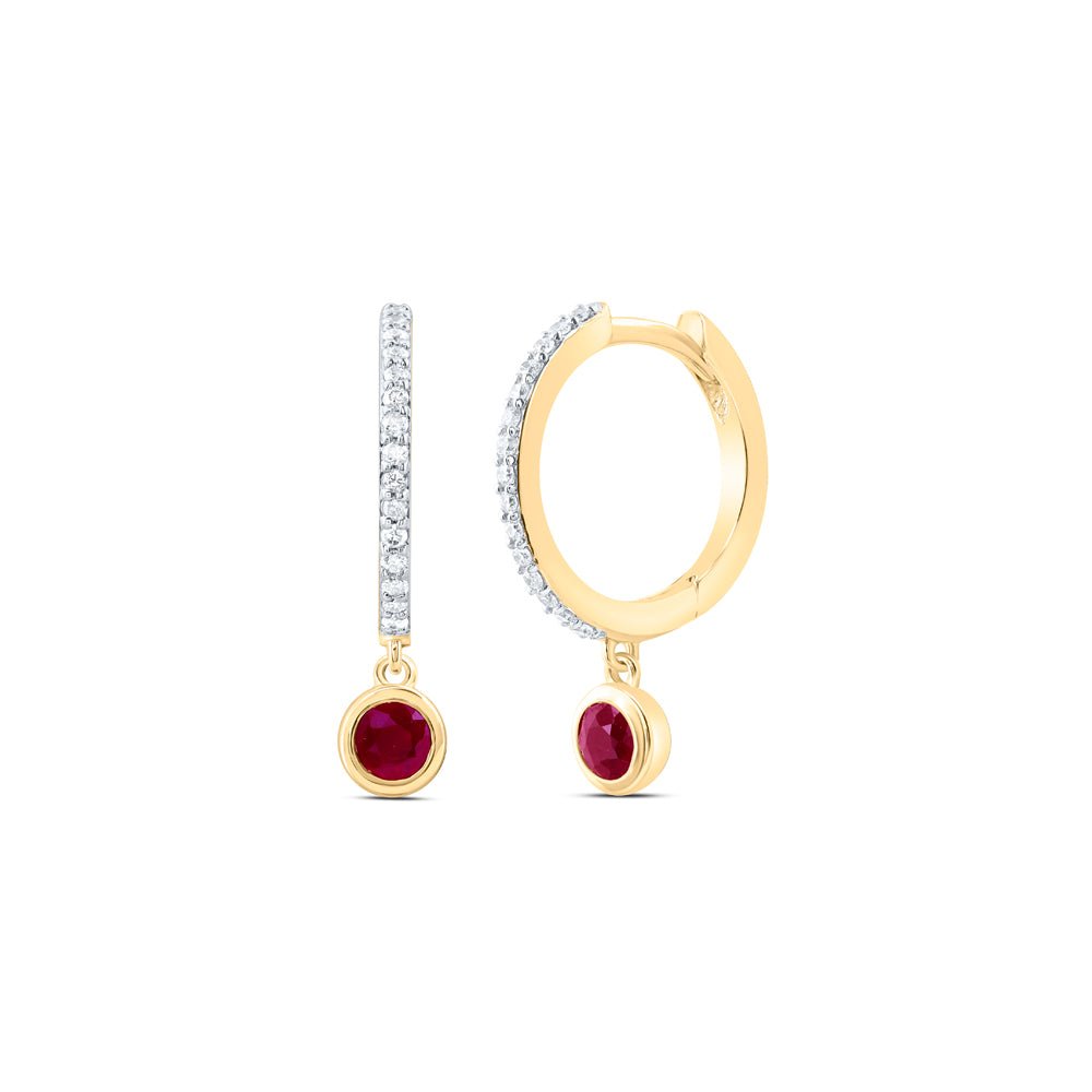 14K Yellow Gold Luxury Ruby Earrings - Splendid Jewellery