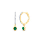 Emerald Earrings in 14K Yellow Gold with Fine Detail - Splendid Jewellery