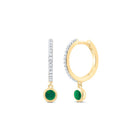 Emerald Earrings in 14K Yellow Gold with Fine Detail - Splendid Jewellery