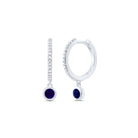 Blue Sapphire Earrings in 14K White Gold - Splendid Jewellery
