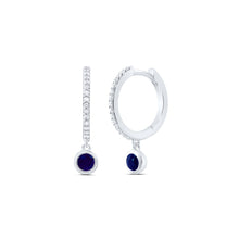 Load image into Gallery viewer, Blue Sapphire Earrings in 14K White Gold - Splendid Jewellery