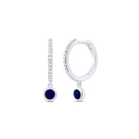 Blue Sapphire Earrings in 14K White Gold - Splendid Jewellery