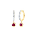 14K Yellow Gold Modern Ruby Earrings with Elegant Styling - Splendid Jewellery