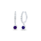 14K White Gold Blue Sapphire Earrings 1/5 Cttw - Splendid Jewellery