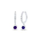 14K White Gold Blue Sapphire Earrings 1/5 Cttw - Splendid Jewellery