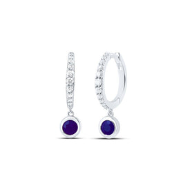 14K White Gold Blue Sapphire Earrings 1/5 Cttw - Splendid Jewellery