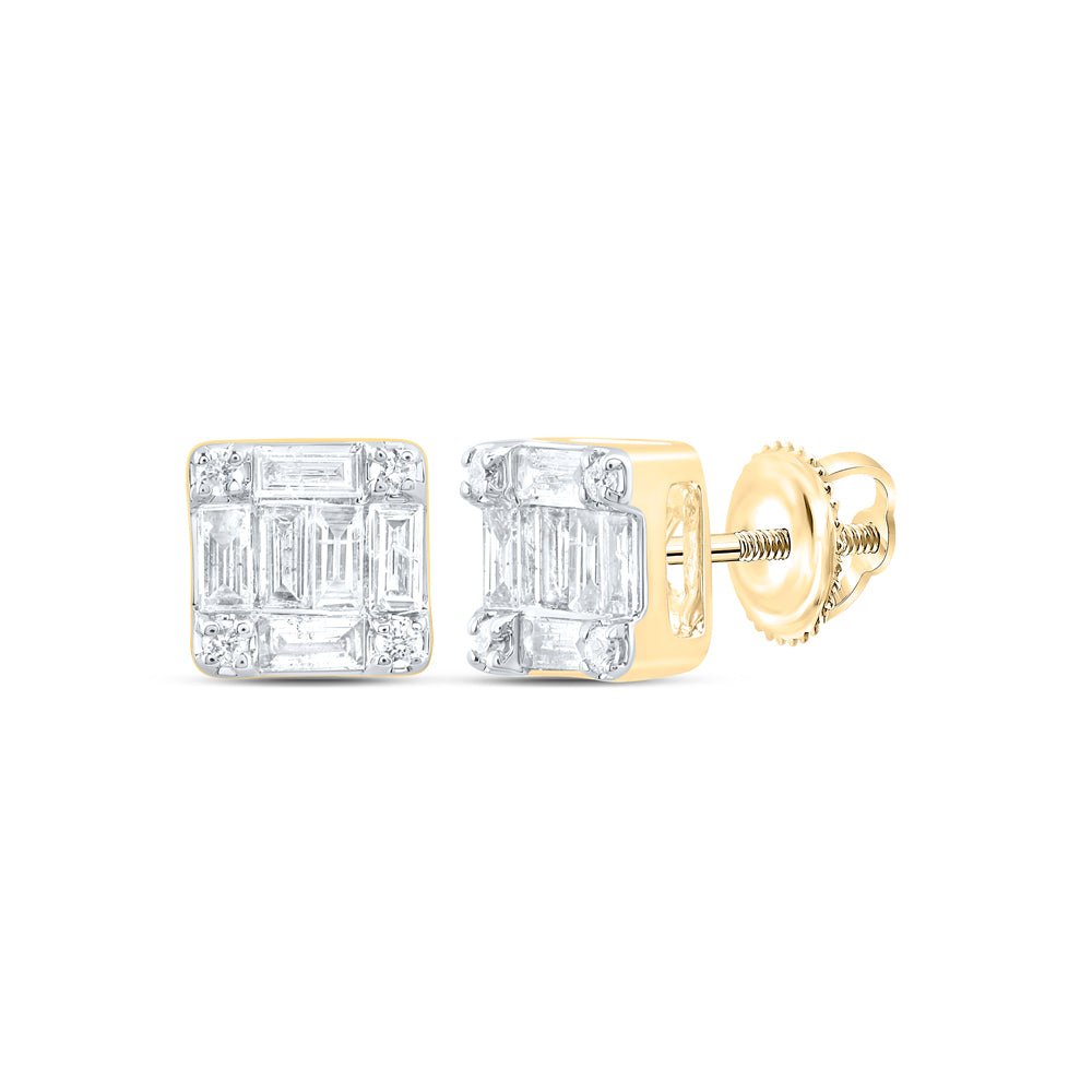 14K Yellow Gold Elegant Earrings with Diamond Gift Edition - Splendid Jewellery