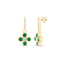 Load image into Gallery viewer, Emerald Earrings in 14K Yellow Gold with Elegant Styling - Splendid Jewellery