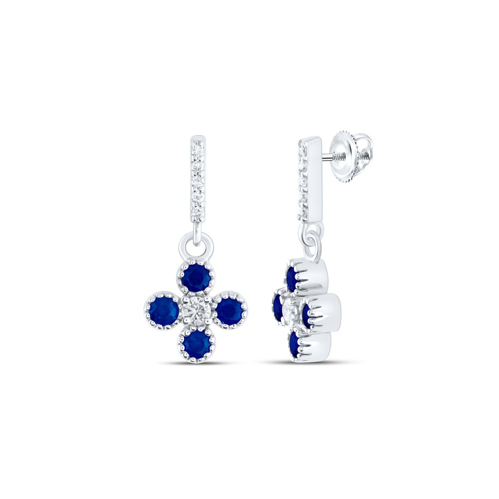 Blue Sapphire Earrings 1/8 Cttw with Elegant Styling - Splendid Jewellery