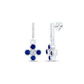 Blue Sapphire Earrings 1/8 Cttw with Elegant Styling - Splendid Jewellery