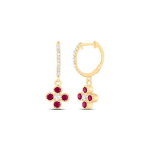 Load image into Gallery viewer, 14K Yellow Gold Gift - Ready Ruby Earrings with Fine Detail - Splendid Jewellery
