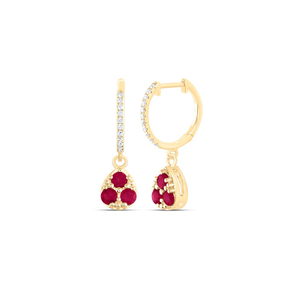 Pear Ruby Earrings 1/10 Cttw - Splendid Jewellery