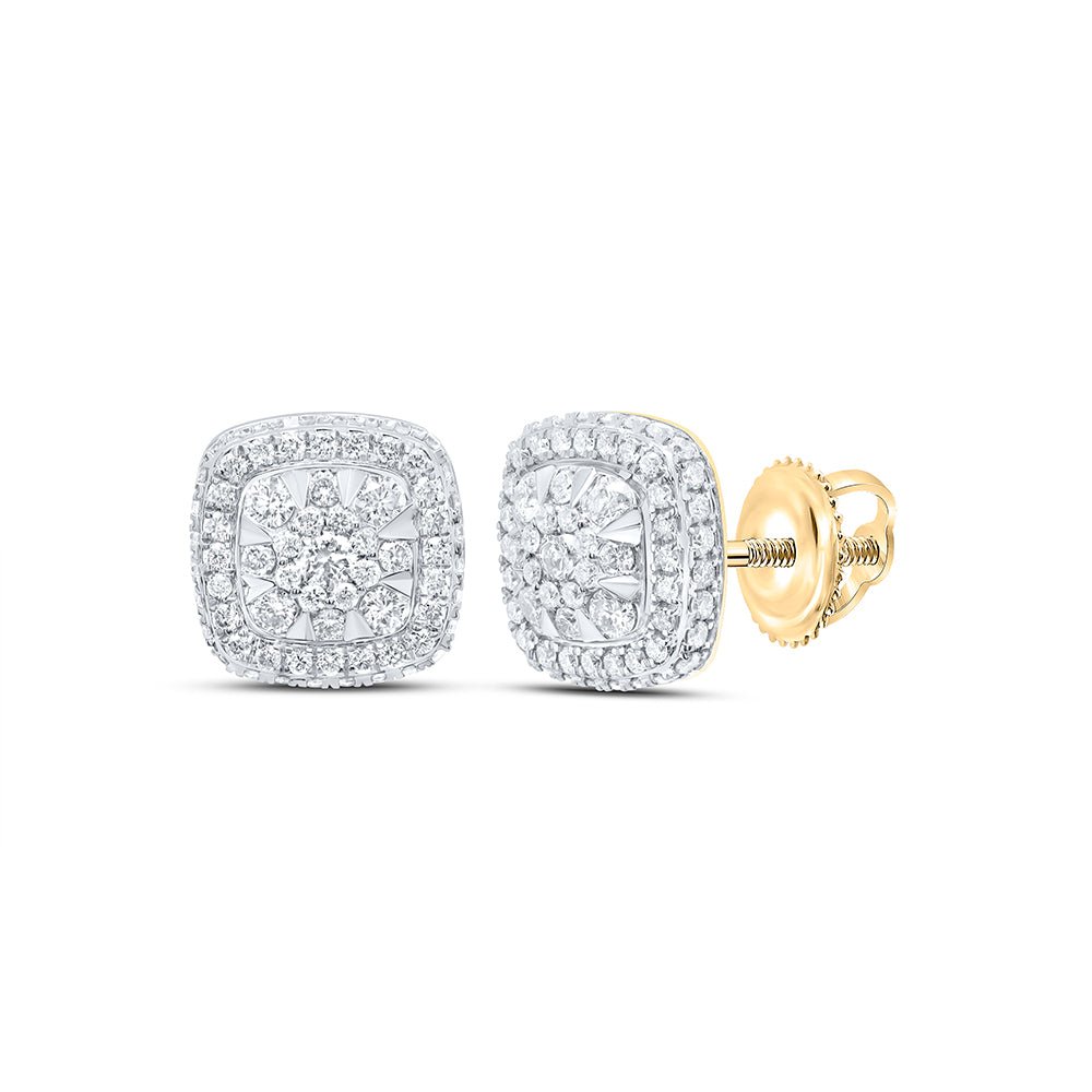 14K Yellow Gold Elegant Earrings with Diamond - Splendid Jewellery