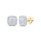 14K Yellow Gold Elegant Earrings with Diamond - Splendid Jewellery