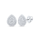 14K White Gold Pear Diamond Earrings - Splendid Jewellery