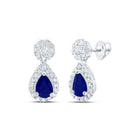 Blue Sapphire Earrings in 14K White Gold Gift Edition - Splendid Jewellery