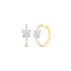 Diamond Earrings in 10K Yellow Gold with Elegant Styling - Splendid Jewellery