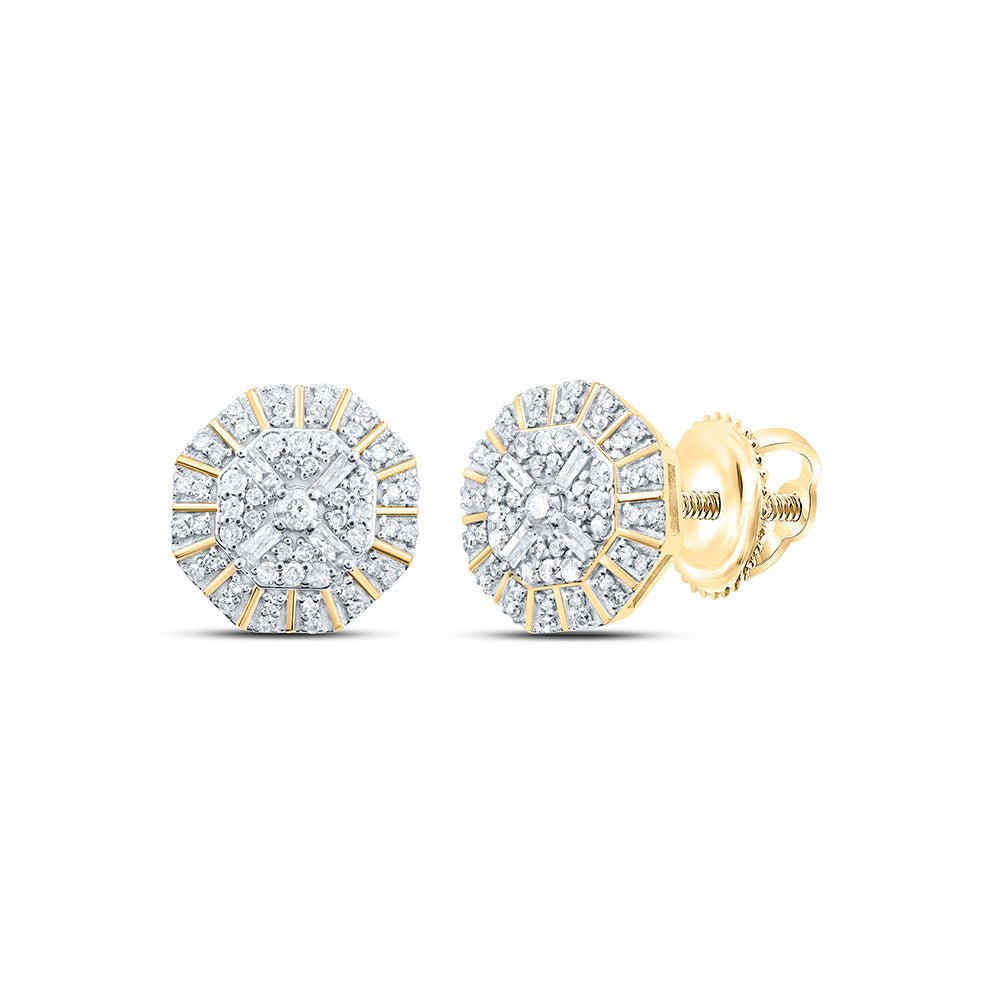 10K Yellow Gold Diamond Stud Earrings 3/8 Cttw Gift Edition - Splendid Jewellery