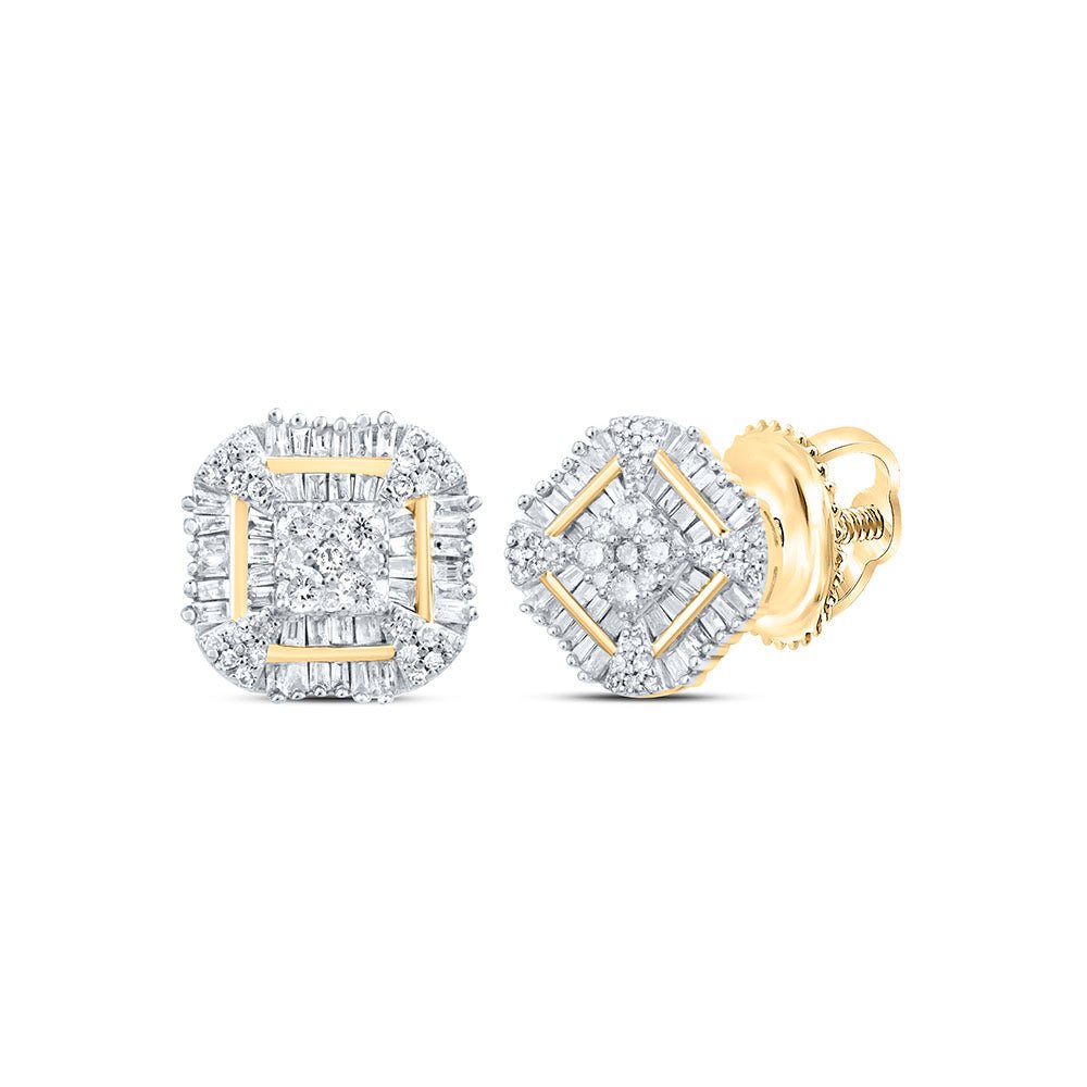 Diamond Earrings in 10K Yellow Gold for Everyday Wear - Splendid Jewellery