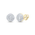 Diamond Stud Earrings in 10K Yellow Gold with Fine Detail - Splendid Jewellery